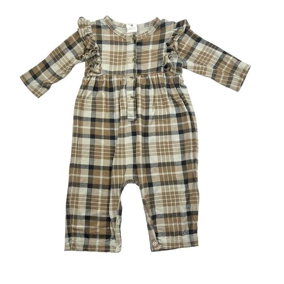 Copied - Kate Quinn Bamboo Plaid Pinafore Jumpsuit Romper - Picture 1 of 7